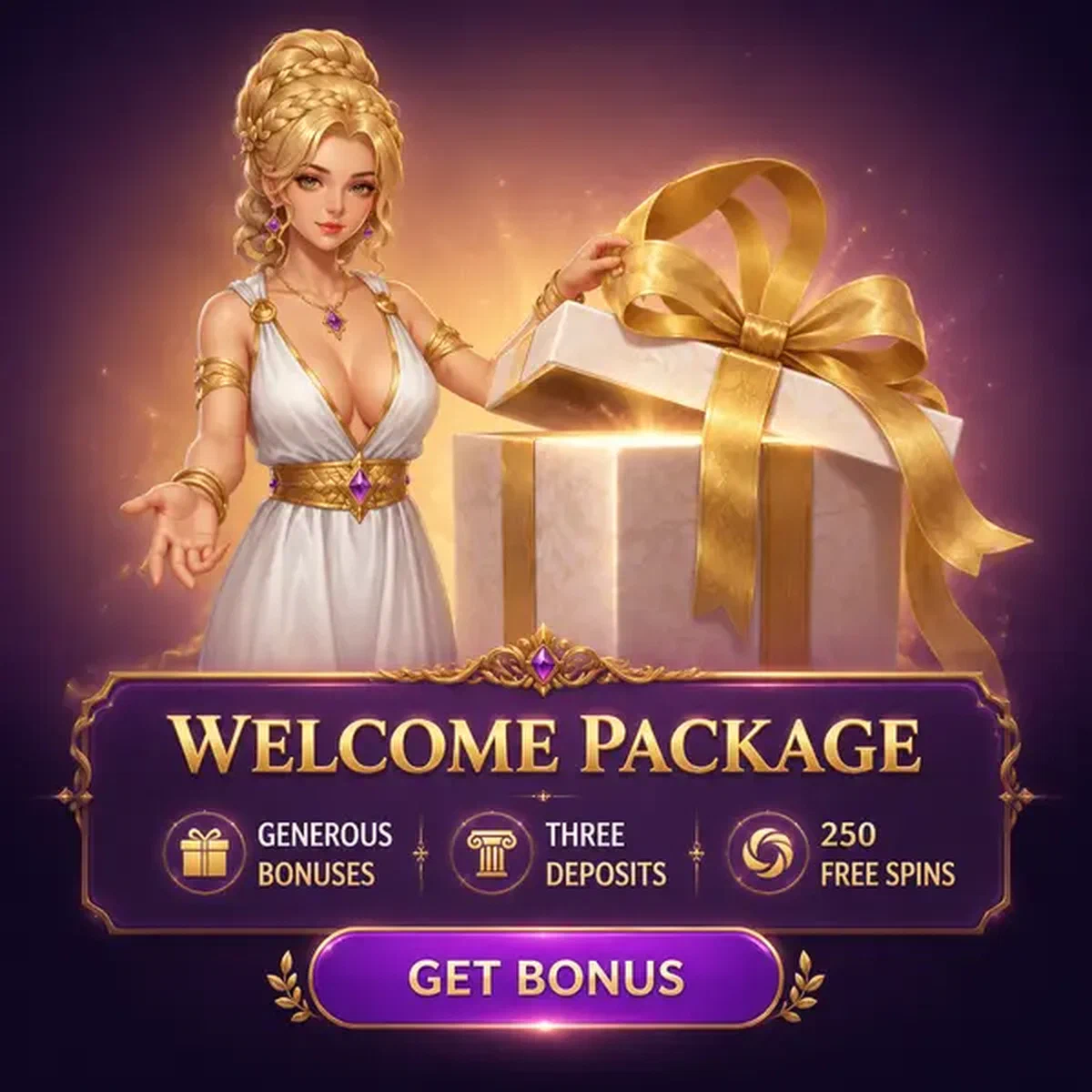 Η κυρία των Fortune Gardens παρουσιάζει δώρο πακέτου καλωσορίσματος σε νέους παίκτες που εγγράφονται στην πύλη